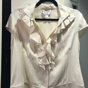 100% silk Talbots button down cream blouse.
